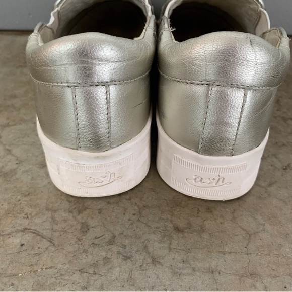Ash Lynn Clodi Silver Studded Slip-On Leather Platform Shoes Size 31/13 - Picture 8 of 10